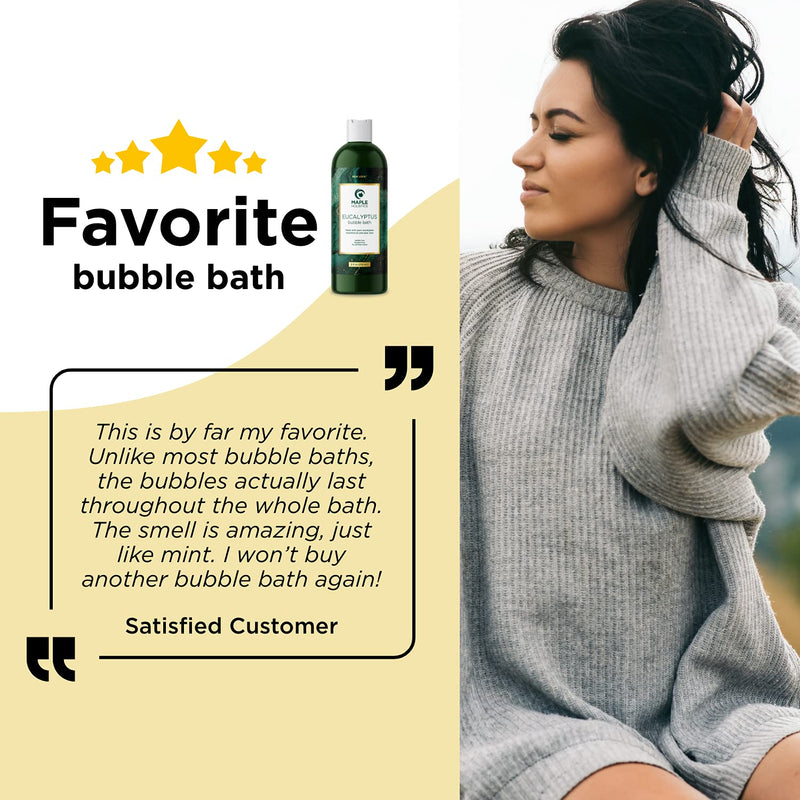 [Australia] - Foaming Eucalyptus Bubble Bath Soap - Sulfate Free Adult Bubble Bath for Women and Men with Relaxing Essential Oils Plus Vitamin E for Body Care - Bath Oil for Dry Skin Featuring Aromatherapy Oils 