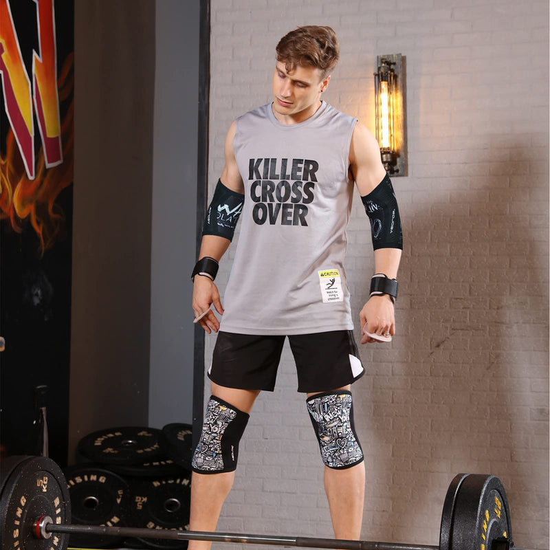 [Australia] - Elbow Sleeves(Pair),Perfect Support for Squat,Weightlifting,Powerlifting,Cross Trainning, Golf & Basketball(X-Large) X-Large Black 