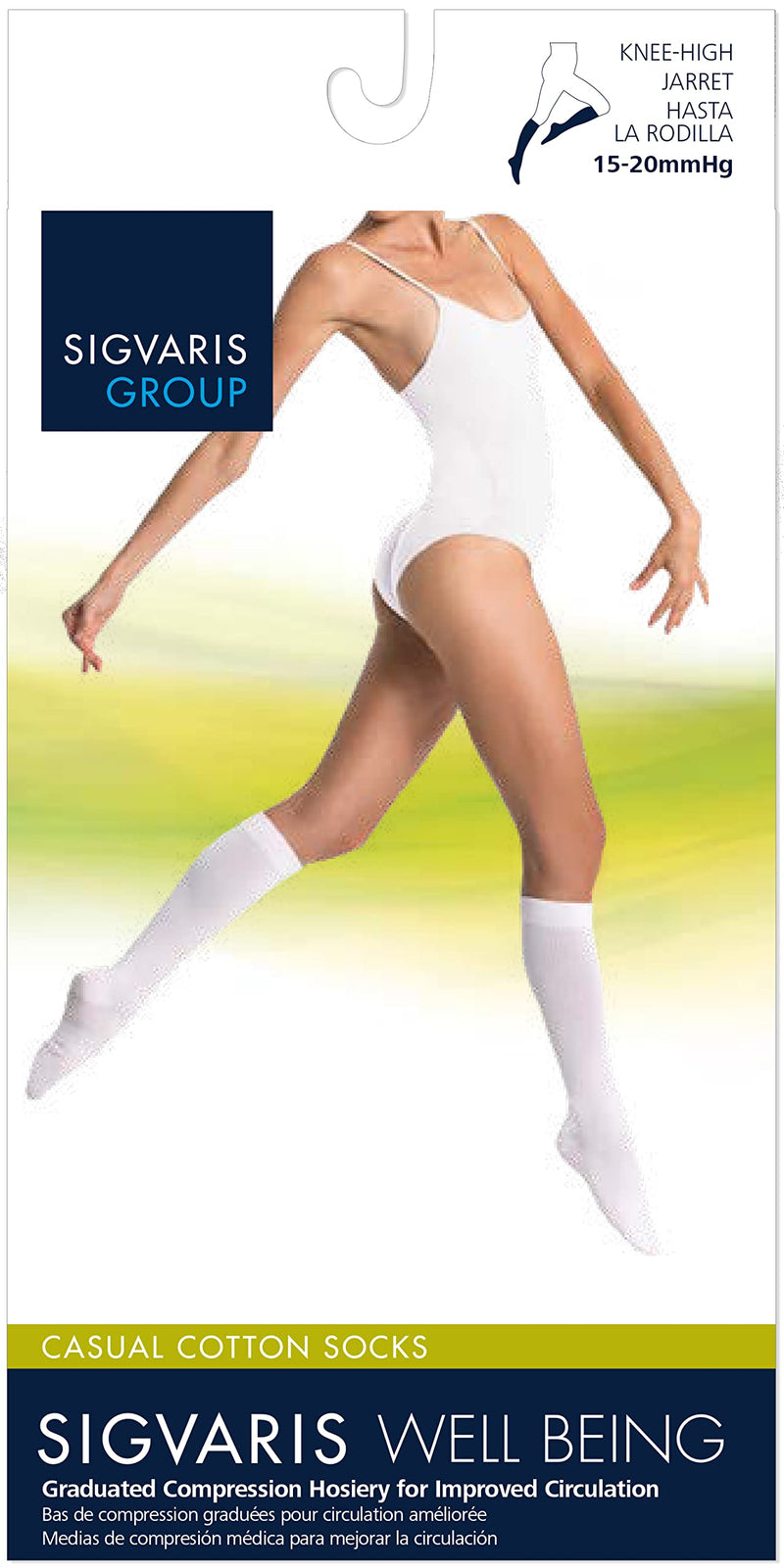 [Australia] - SIGVARIS Women's Casual Cotton 146 Calf High Compression Socks 15-20mmHg 7â½ - 9â½ Khaki 