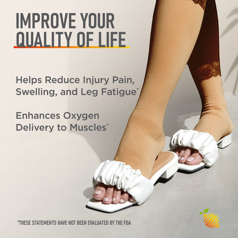 [Australia] - Zipper Compression Socks 20-30mmHg Open Toe with Zip Guard Skin Protection - Medical Zippered Compression Socks for Men & Women - Large, Beige 