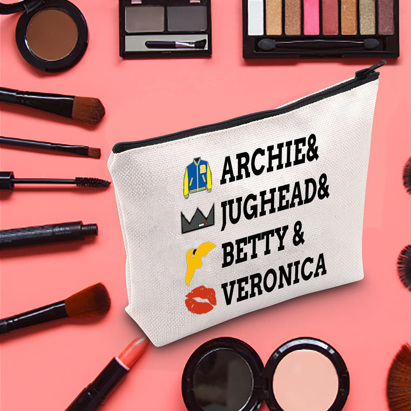 [Australia] - LEVLO Riverdale Fans Cosmetic Make Up Bag Riverdale Themed Fans Gift Archie Jughead Betty Veeronica Riverdale Makeup Zipper Pouch Bag For Women Girls, Archie Jughead Betty Veeronica, 