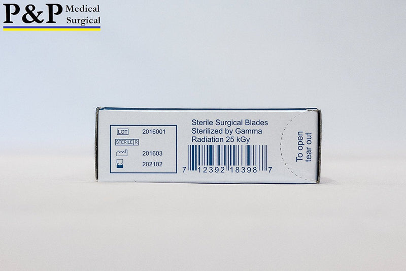 [Australia] - Disposable Surgical Scalpel Blades Sterile High Grade Carbon Steel 2.1% 10xx Individually Foil Wrapped by P&P MEDICAL SURGICAL Size 11 Box of 100 