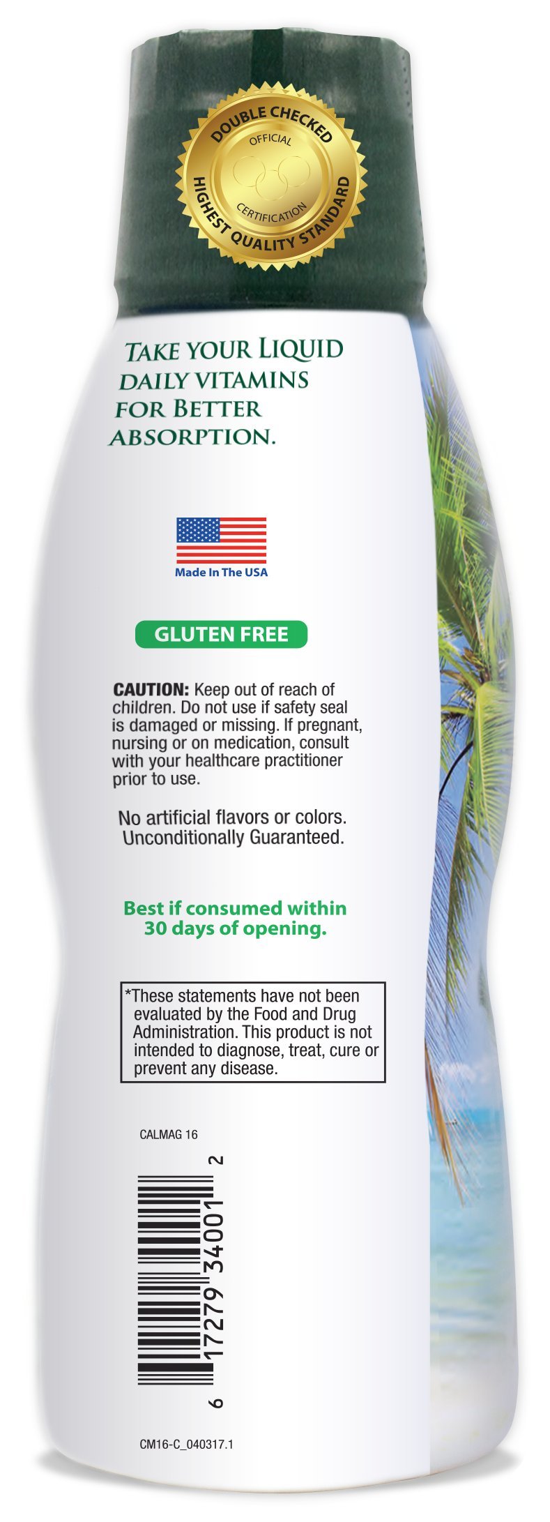 [Australia] - Tropical Oasis Liquid Calcium & Magnesium - Natural formula w/ support for strong bones - Liquid vitamins w/ calcium, - 16oz, 32 Serv. 