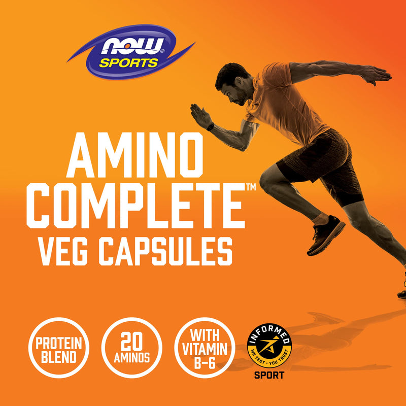 [Australia] - NOW Sports Nutrition, Amino Complete™, Protein Blend With 21 Aminos and B-6, 360 Veg Capsules 360 Count (Pack of 1) 