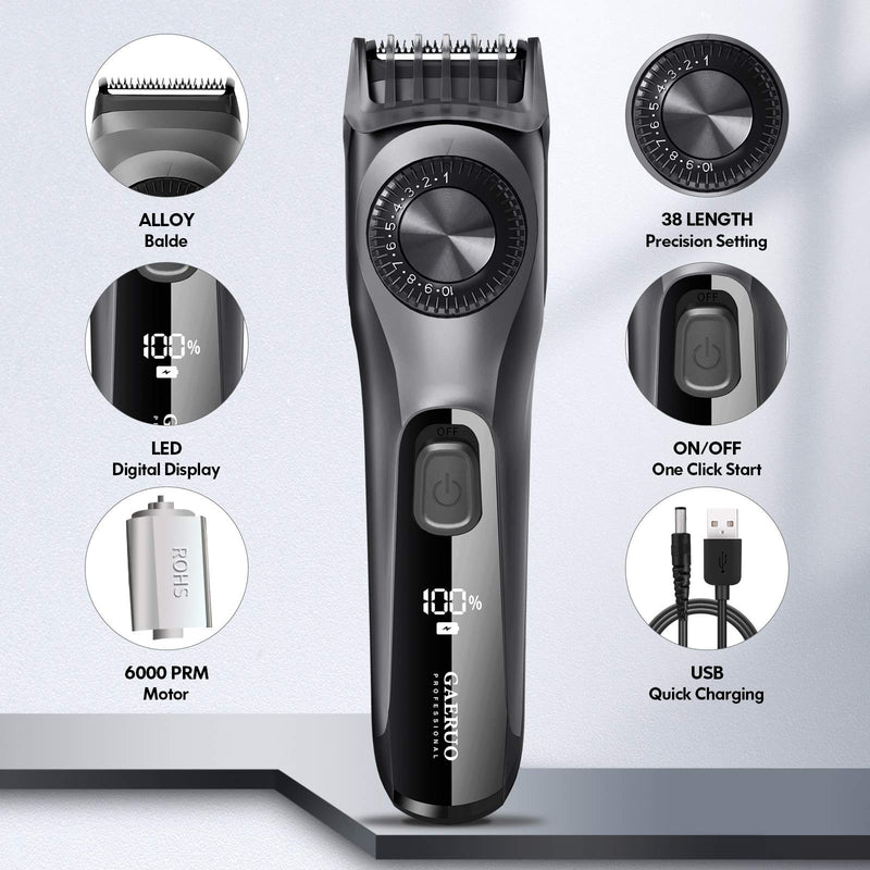 [Australia] - GAERUO All In 1 Adjustable Men's Beard Trimmer & Hair Clippers for Home Cordless 38 Length Settings, Rechargeable Beard &Hair Cutting Kit for Body, Mustache, Hair 