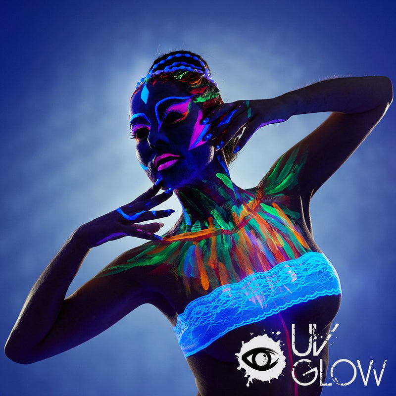 [Australia] - UV Glow Neon Face and Body Paint Set of 8 Tubes - Fluorescent - Brightest glow under UV! 
