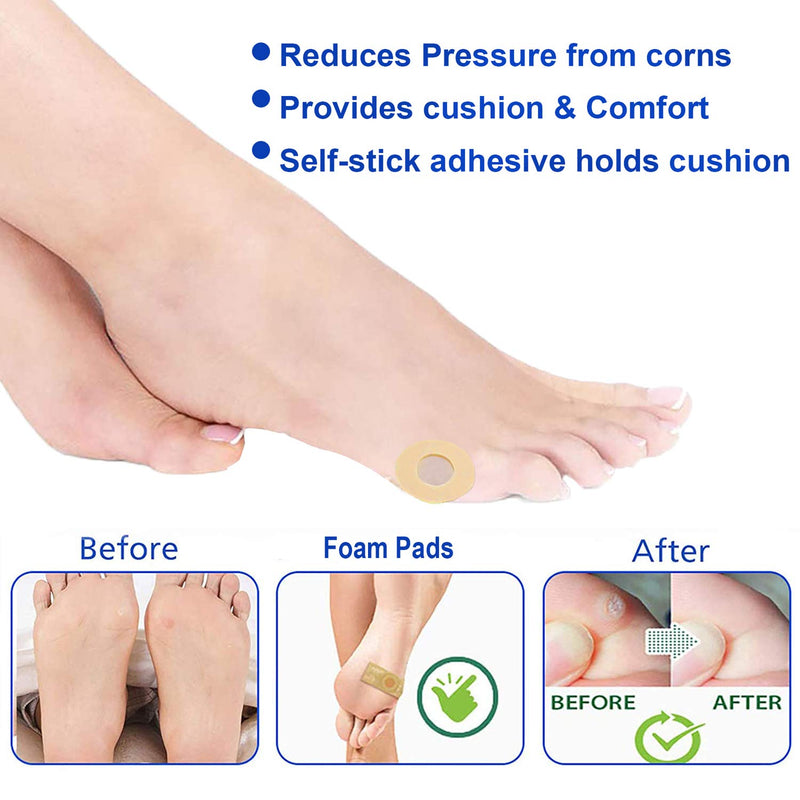 [Australia] - Reppkyh 120 Pads Callus Cushions Corn Pads Self Adhesive Soft Foam Pads for Toe Corn and Foot Protectors and Thick Corn Cushions Toe Pads Nude 120 Pcs 