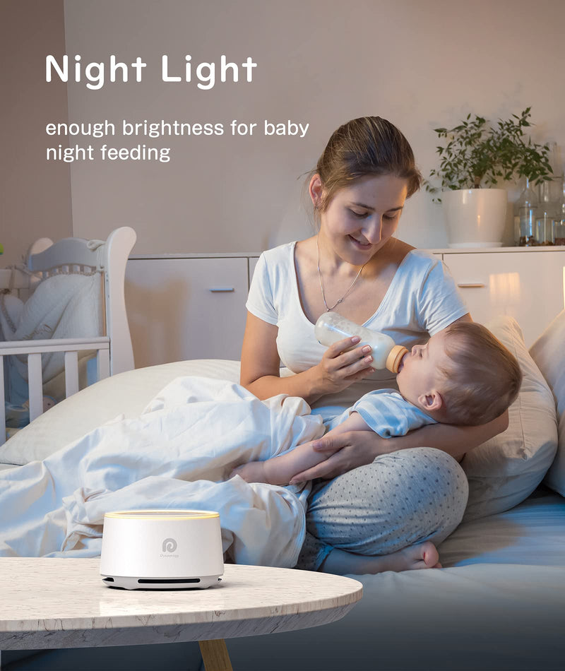 [Australia] - Dreamegg White Noise Machine, D1 Sleep Sound Machine with Night Light for Baby Kid Adult, 24 Natural Sounds Therapy, Continuous or Timer, Sound Machine for Sleeping Nursery Office Travel Gift Classic White 