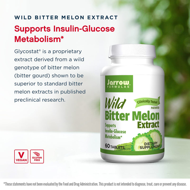 [Australia] - Jarrow Formulas Wild Bitter Melon Extract 750 mg, Patented & Clinically Tested, Supports Insulin Glucose Metabolism, 30 Servings, White, 60 Count 