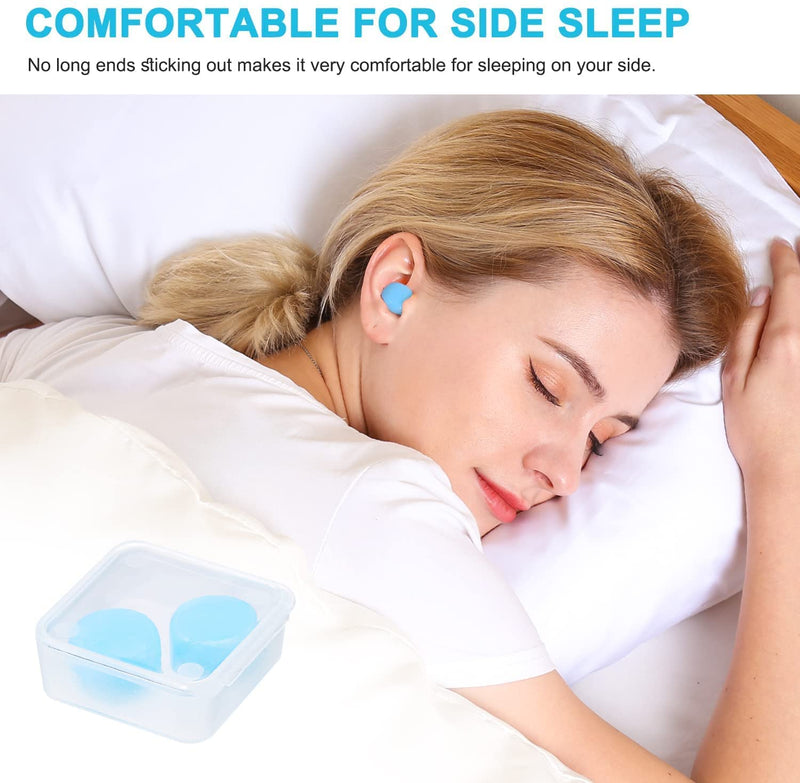 [Australia] - 3Pairs Ear Plugs for Sleep Soft Silicone Ear Plugs for Sleeping Noise Cancelling Blue 