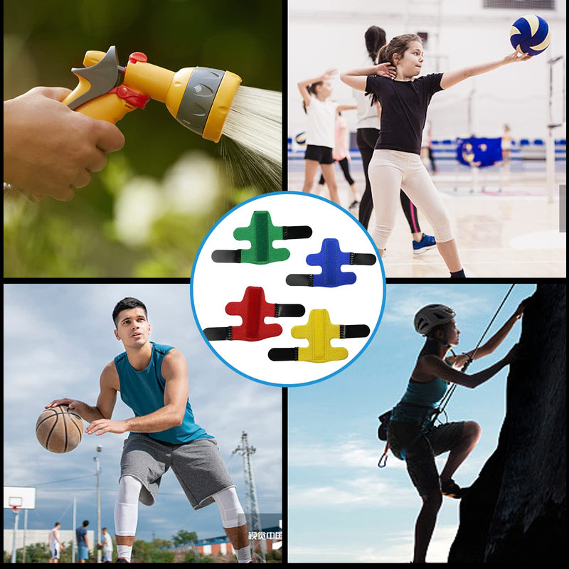 [Australia] - 8PCS Finger Splints Finger Sleeves Finger Straightener Finger Strap Finger Support for All Fingers (Yellow, Red, Green, Bright Blue, Dark Blue, Black, Light Gray, Skin Tone) 