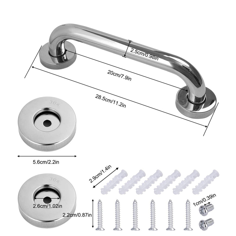 [Australia] - Bathroom Grab Bar Stainless Steel Bath Grab Shower Safety Handle Towel Holder for Kids Elderly Injured Bathroom Safety Aid 10 inch/25cm 10 inch/25 cm 