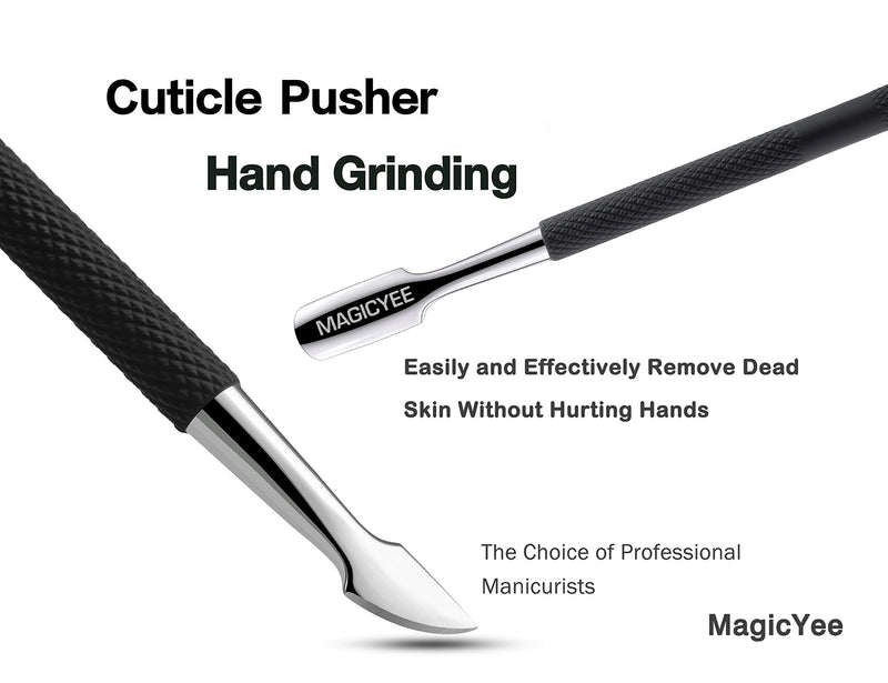 [Australia] - MagicYee Cuticle Trimmer with Cuticle Pusher - Black Cuticle Cutter Professional Cuticle Remover Valued Manicure Tools Set for Mothers Day Gifts Dead Skin Remover Scissor Plier for Fingernails 