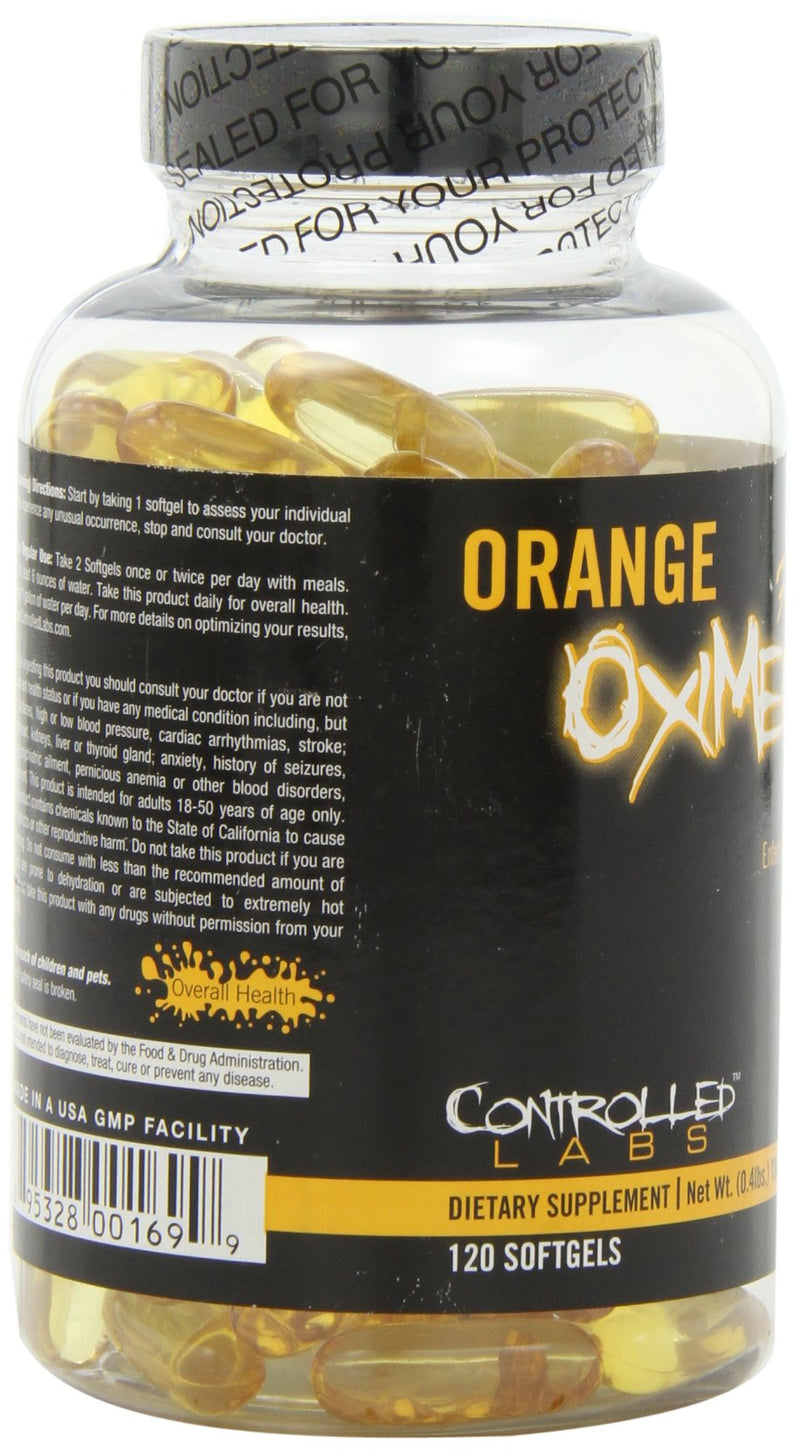 [Australia] - Orange Oximega Fish Oil Supplement 120 Softgels by Controlled Labs, EPA and DHA, 2000mg Omega- 3 Fatty Acids, Citrus-Flavor, Burpless Softgels for General Health and Cardiovascular Support 