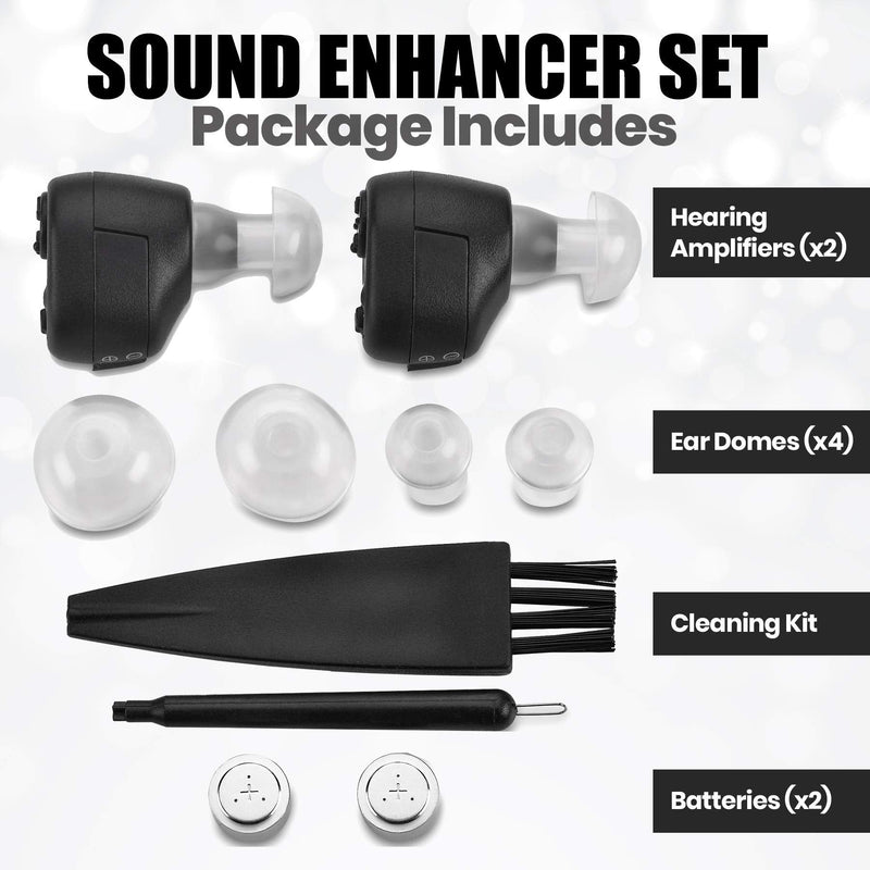 [Australia] - Digital - In-The-Canal (ITC) Pair of In Ear Devices, Doctor Designed Personal for Adults and Enhancer Set, (Black) 