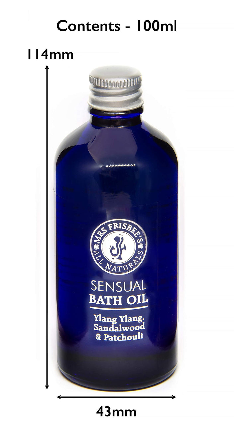 [Australia] - Sensual Bath Oil (Ylang Ylang, Patchouli & Sandalwood) by Mrs Frisbee's All Naturals/Natural/Vegan/Cruelty Free (100ml) 100 ml (Pack of 1) 