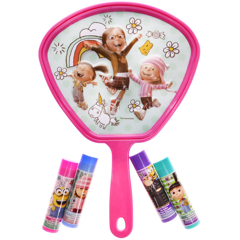 [Australia] - Townley Girl Despicable Me 3 Super Sparkly Lip Gloss Set for Girls, 4 Yummy Flavors with Mirror 