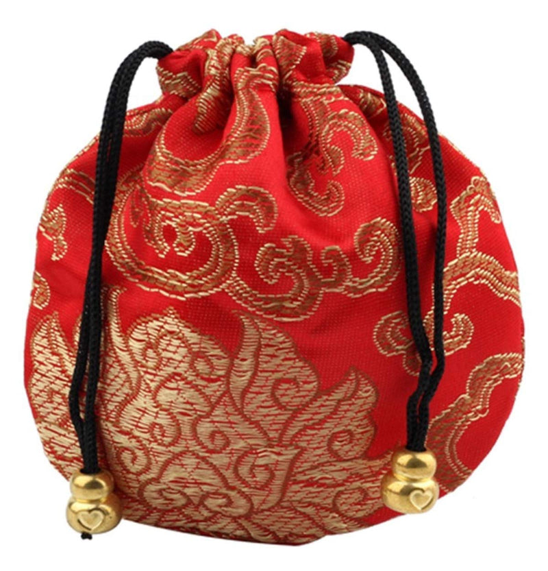[Australia] - Halloluck 16pcs Silk Brocade Jewelry Pouch Bag, Drawstring Coin Purse Gift Bag 