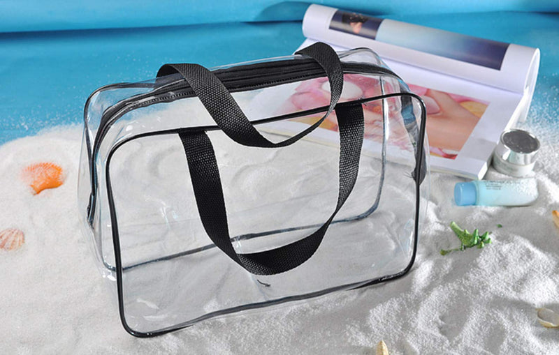 [Australia] - Dzrige Clear Makeup Bags Cosmetic Makeup Bags Waterproof PVC with Zipper Handle Portable Luggage Pouch Storage Diaper Pen Bags,Air Travel Toiletries Gym Bathroom Organization 