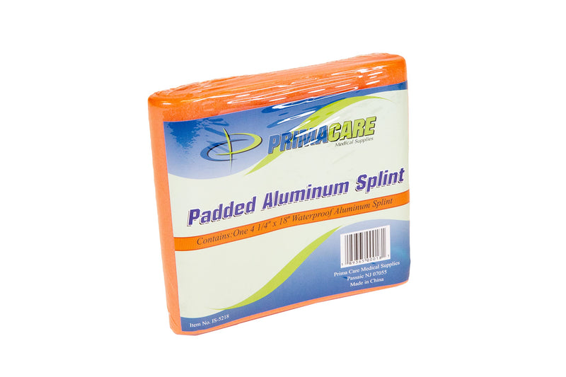 [Australia] - Primacare IS-5218 18" Padded Aluminium Splint for Hands, Legs, Fractured Limbs, Nose, Ankle or Braces, Universal Waterproof Medical Tactical Splints for First Aid and Emergency Support, Orange 