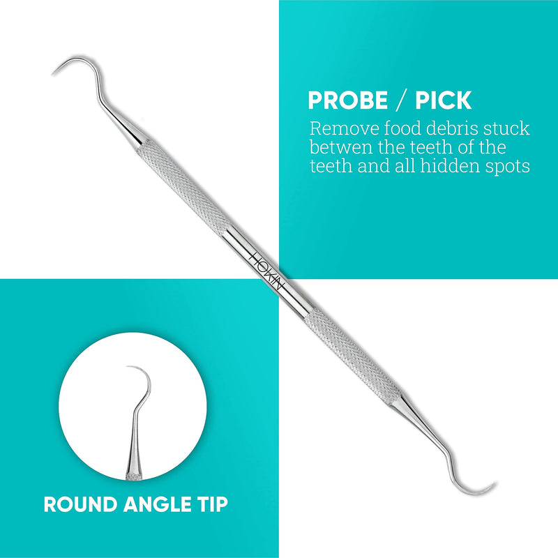 [Australia] - HOKIN Plaque Remover Teeth Cleaning Tool 4 Pcs Dental Care Kit Tooth Filling Repair Set Stainless Steel Dental Tools for Men Women Kids and Pet Care 