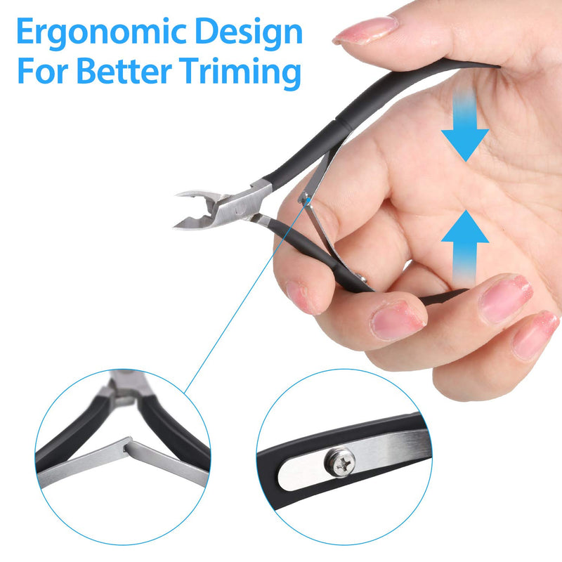 [Australia] - 3 Packs Cuticle Cutter Cuticle Nippers Pointed Blade Cuticle Trimmer Stainless Steel Nail Clippers Manicure Tool for Fingernails No Cuticle Pusher (Black) Black 