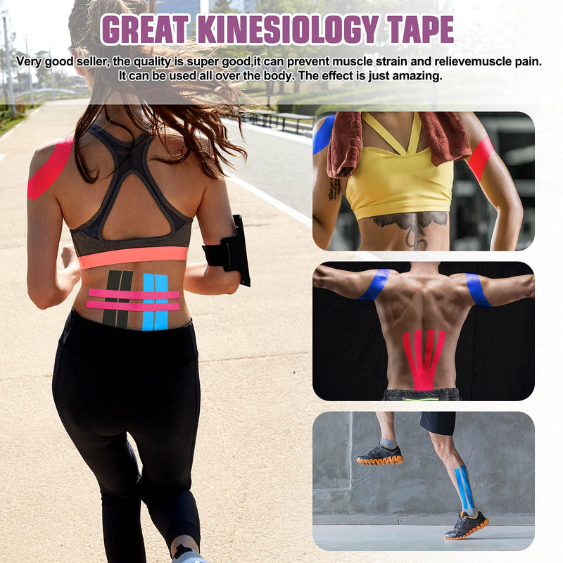 [Australia] - Kinesiology Tape (3 Uncut Roll) Kinetic Tape 16.4 ft Waterproof Athletic Sports Tape Physio Tape for Knees, Shoulder, Ankles, Elbow, Pain Relief,Joint Support (Purple) (3 Rolls) Purple 