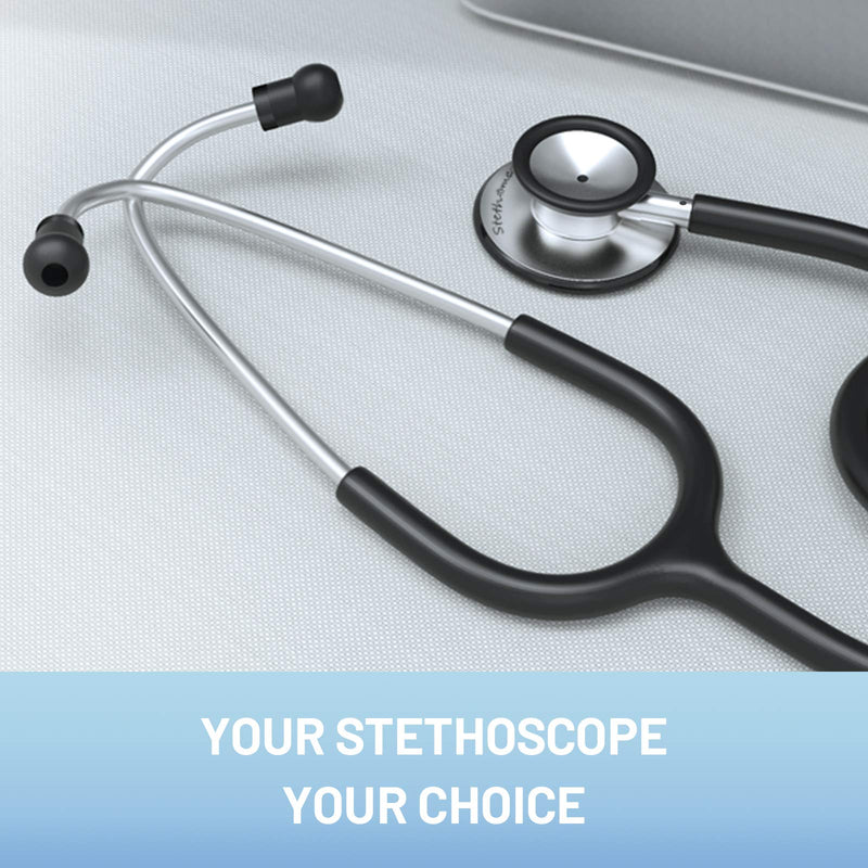 [Australia] - Dual Head Stethoscope for Medical and Home by FriCARE, Classic Lightweight Design, Stethoscope for Adult, Gift for Nurses, Doctors, Medical Students, 28 inch (Black) Black 