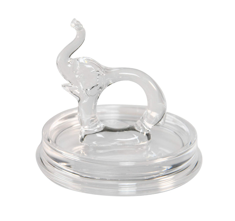 [Australia] - ARAD Elephant Acrylic Ring Holder Dish, Cute Bedroom Jewelry Tray, Fun Trinket Platter 