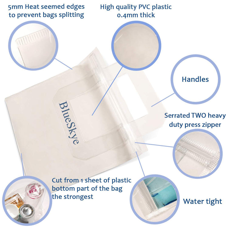 [Australia] - 6 x Airport Security Liquids Bag Reusable Clear for Travel Hand Luggage - Airport Approved, Resealable 20cmx20cm - by Blueskye 