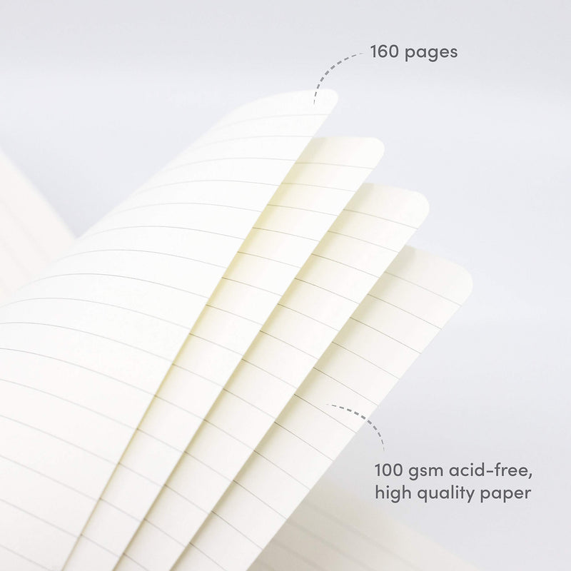 [Australia] - PAPERAGE Lined Journal Notebooks, 3 Pack, (Burgundy), 160 Pages, Medium 5.7 inches x 8 inches - 100 gsm Thick Paper, Hardcover Burgundy 