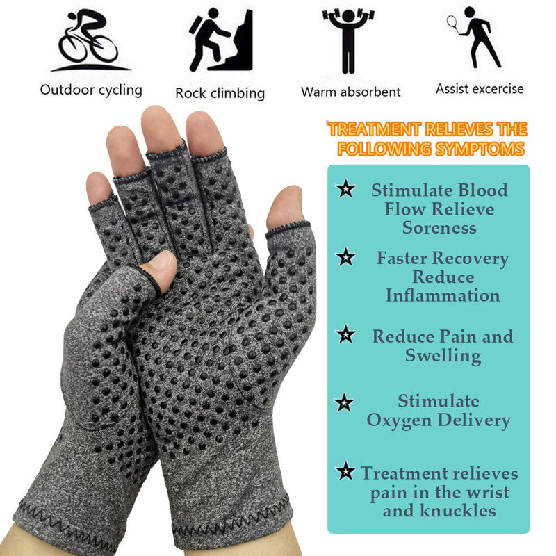 [Australia] - DRNAIETY 2 Pairs Arthritis Compression Gloves, Relieve Arthritis, Rheumatoid, Osteoarthritis, Carpal Tunnel Pain, Compression Gloves for Arthritis for Women & Men, Anti-Slip Glue dot Gloves for Work Small 