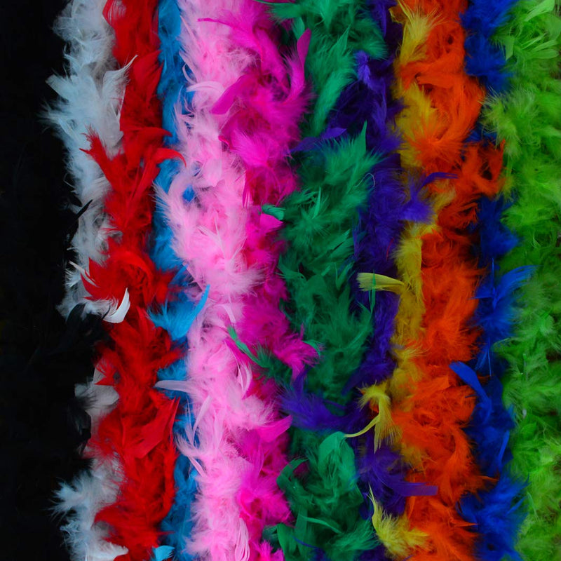 [Australia] - obmwang 12pcs Assorted Colors Feather Boas, Women Girls Dress up Boa, Mardi Gras Boa Costume Party Accessory 