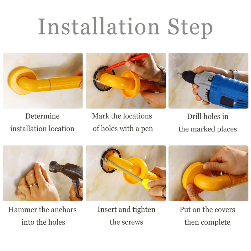 [Australia] - Bathroom Grab Rail with Anti-Slip Grip and Luminous Circles Bath Grab Handle Shower Grab Rail Safety Handle for Kids, Elderly, Disabled, 30cm White 30cm 