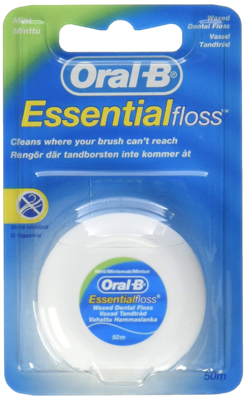 [Australia] - Oral B 005012 Essential Floss - Unwaxed Floss, 50 m, 4-piece pack 