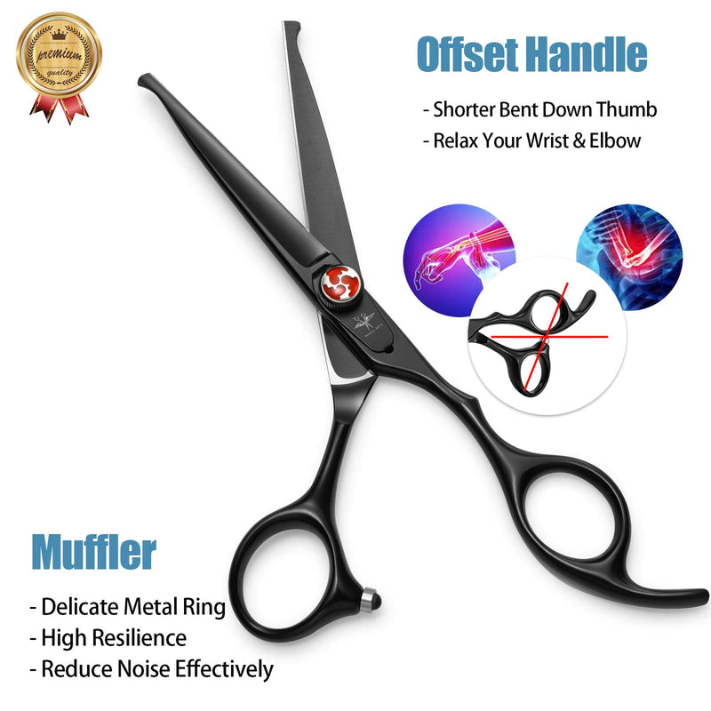 [Australia] - 6 Inch Hair Cutting Shears Kids Safety Rounded Tips Hair Scissors Professional Hairdressing Haircut Kit for Salon, Barbers, Children, Baby and Personal Home Usage, Japanese Stainless Steel, Black Black Cutting Scissor 