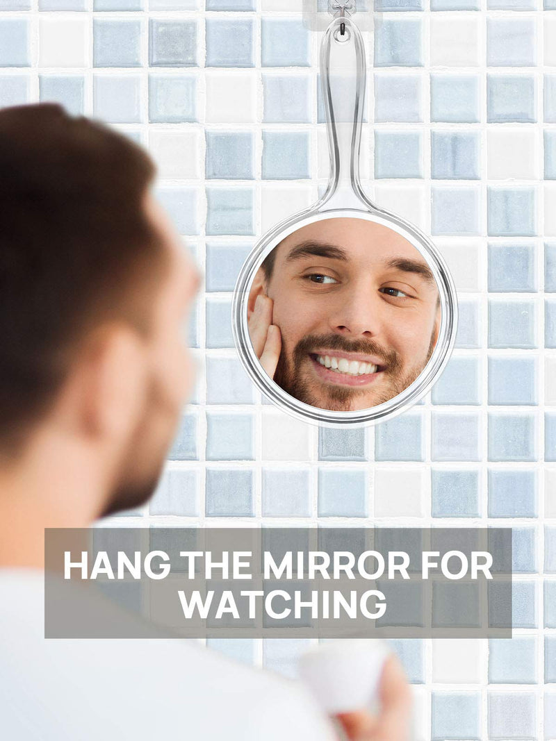 [Australia] - OMIRO Hand Mirror, Double-Sided Handheld Mirror 1X/3X Magnifying Mirror with Handle, Set of 3 (Clear) Clear 