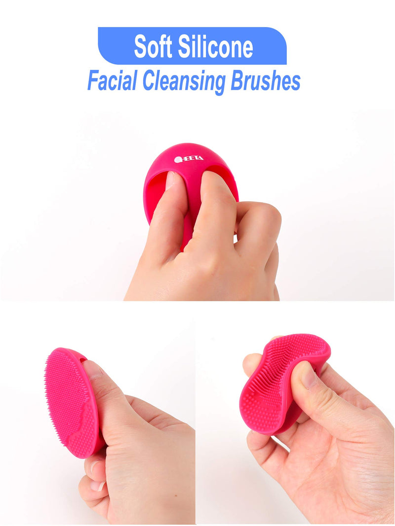 [Australia] - HEETA 6-Pack Soft Silicone Manual Facial Cleansing Brushes, Face Scrubber Cleanser Brush for Gently and Effectively Cleaning, Removing Blackheads and Massaging 