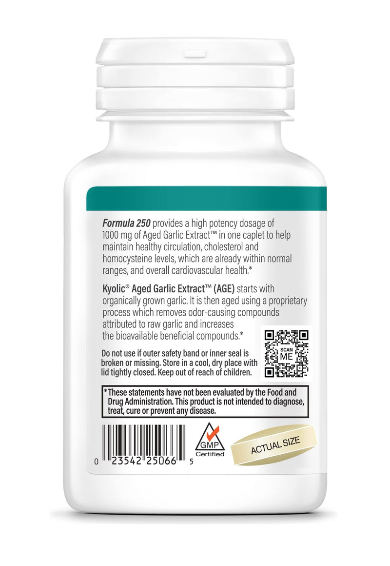 [Australia] - Kyolic Aged Garlic Extract Formula 250, Cardiovascular Health, One Per Day, 60 Vegan Capsules (Packaging May Vary) 60 Count (Pack of 1) 