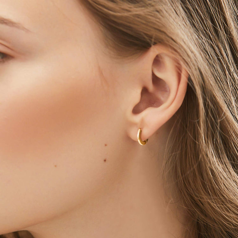 [Australia] - Small Gold Hoop Earrings for Women : 14k Real Gold Plated Hypoallergenic Tiny Cartilage Huggie Girls Ear Jewelry 