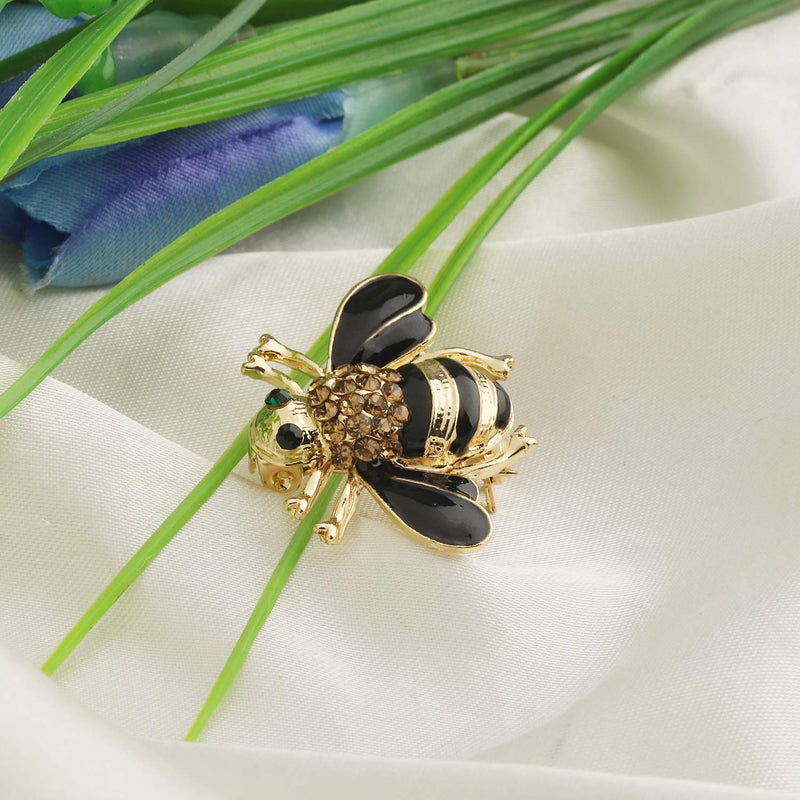 [Australia] - MYOSPARK Honey Bee Brooch Yellow Crystal Insect Themed Bee Brooch Animal Jewelry Gift for Teacher Bee Lover Honey Bee Pin 