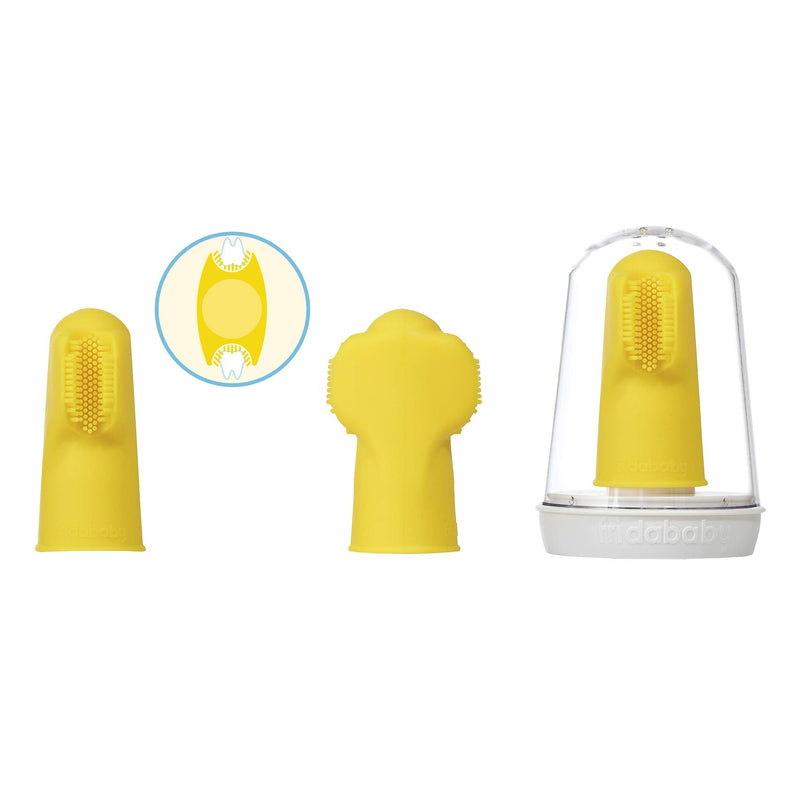 [Australia] - SmileFrida The Finger Toothbrush by Frida Baby, Yellow Finger Toothbrush for Babies (3M+) Single 