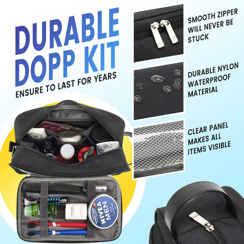 [Australia] - Toiletry Bag for Men Travel Shaving Dopp Kit Waterproof Toiletries Organizer for Cosmetic Portable Womens Travel Makeup Bag Black 