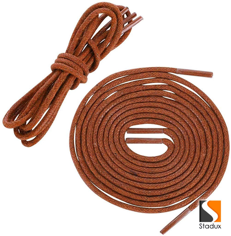 [Australia] - Round Waxed Shoelaces-For Oxford Shoes Round Dress Shoes Boots Leather Shoe Laces,2.5mm Width,80-100cm Length.… Length 100CM Brown 