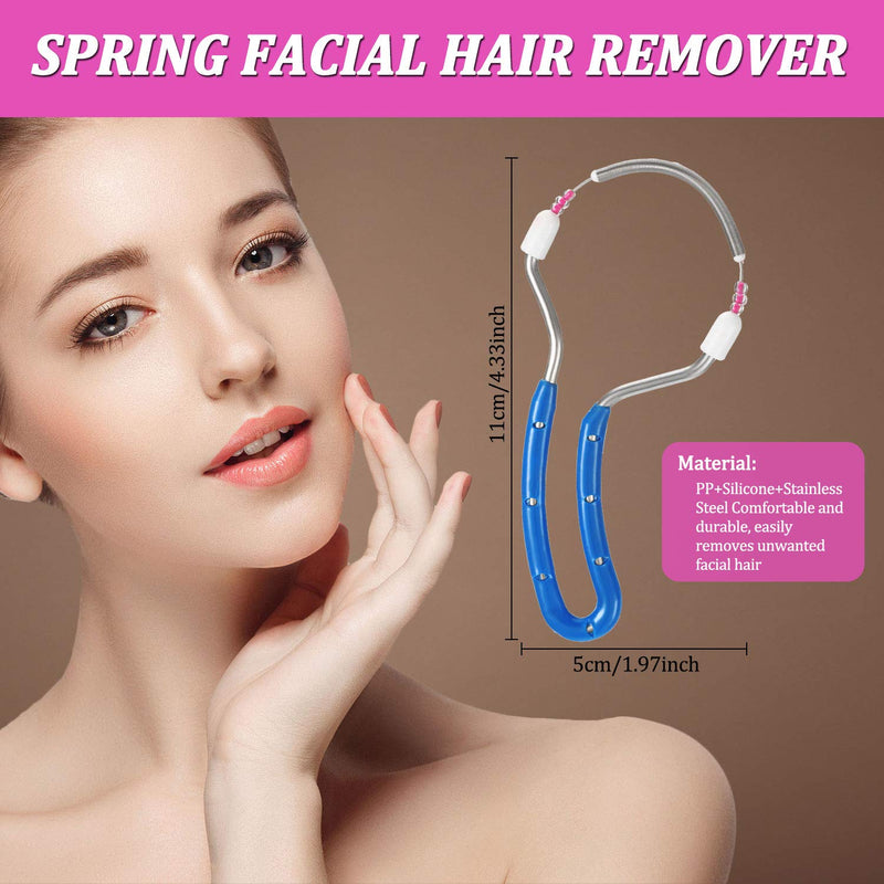 [Australia] - 2 Pieces Spring Facial Hair Remover Manual Epilator Spring Face Hair Roller Threading Epilator Tools for Face Hair Removing Supply 