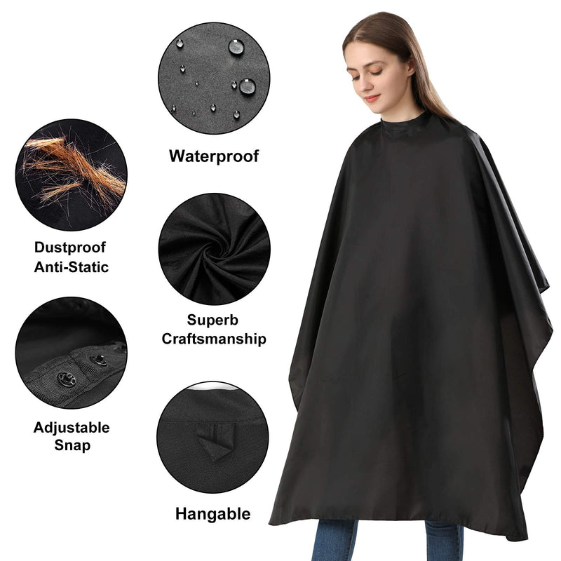 [Australia] - Iusmnur Barber Capes for Salon and Home with Snap Closure Hair Cutting Cape Waterproof Barber Cape - 55"x55"(2 PACK) 2PACK 