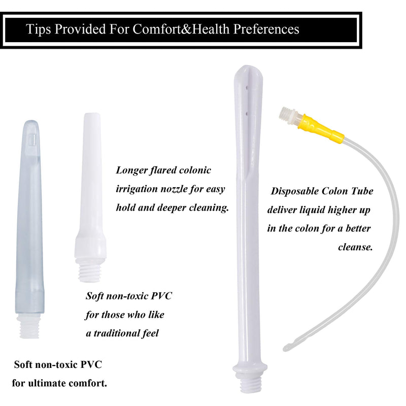 [Australia] - Topquafocus Large Enema Bucket Kit Anti-backflow Enema Kit for Men Women Colon Cleansing Detox Enemas 11oz Capacity 5 Tips Enema Kit…… 