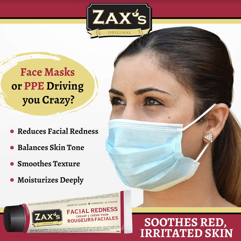 [Australia] - Zax's Original # 1 Facial Redness Cream - Ideal for PPE, Rosacea, Dehydrated Skin, and Windburn - Pharmacist Developed, Natural Ingredients - 28g 