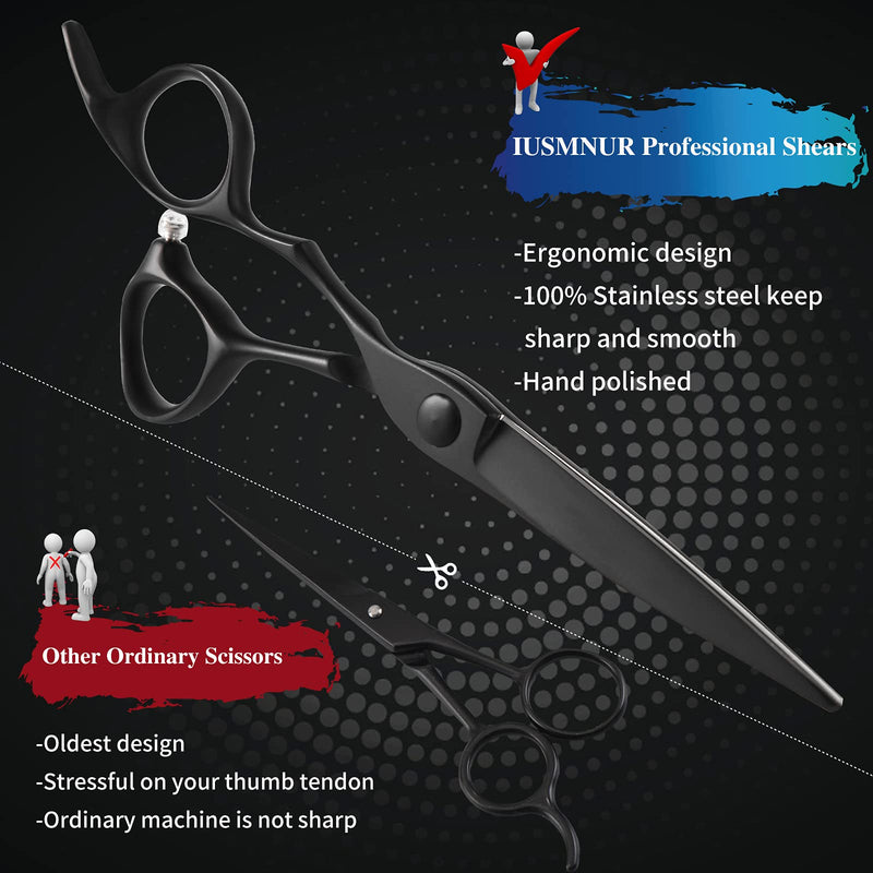 [Australia] - Hair Cutting Shears, Iusmnur Razor Edge Professional Barber Scissors 440C Stainless Hair Shears for Salon(6.8inch) 