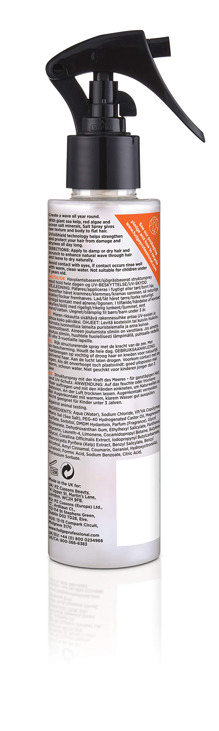 [Australia] - Fudge Professional Salt Spray, Texturising Sea Salt Spray, Mineral Rich Hair Styling Product Adds Volume and Flexible Hold for Men and for Women, With UV Shield Protection, 150 ml 